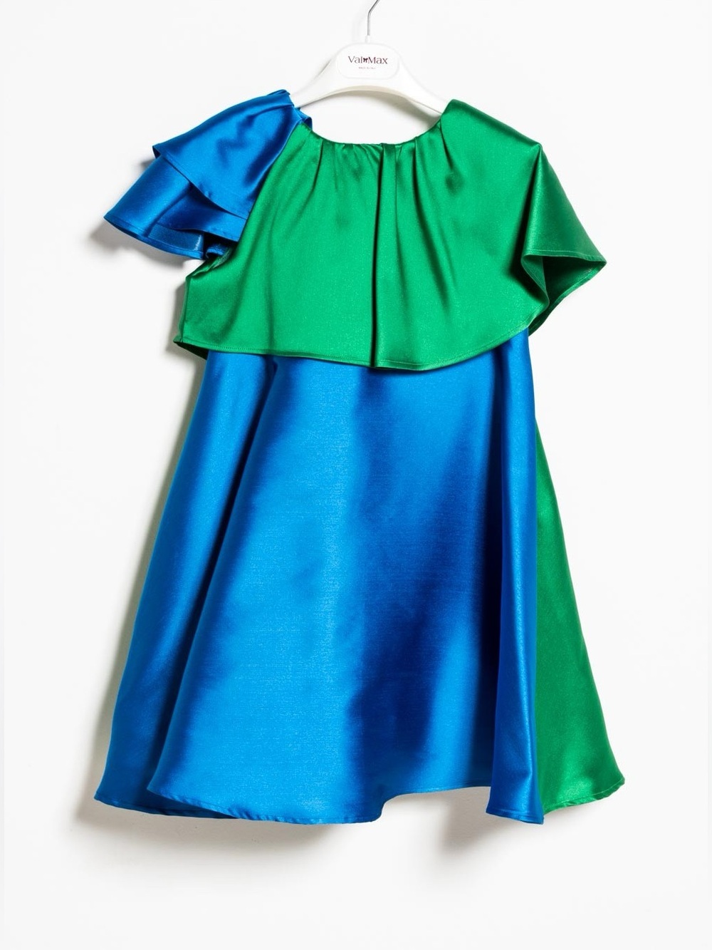 NWT ValMax Couture Made in Italy Two-Tone Blue Green Occasion Dress Girls Sz 12